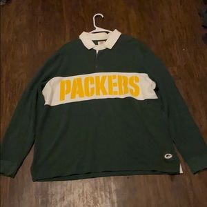 Light worn Levi polo with Greenbay Packer logo
